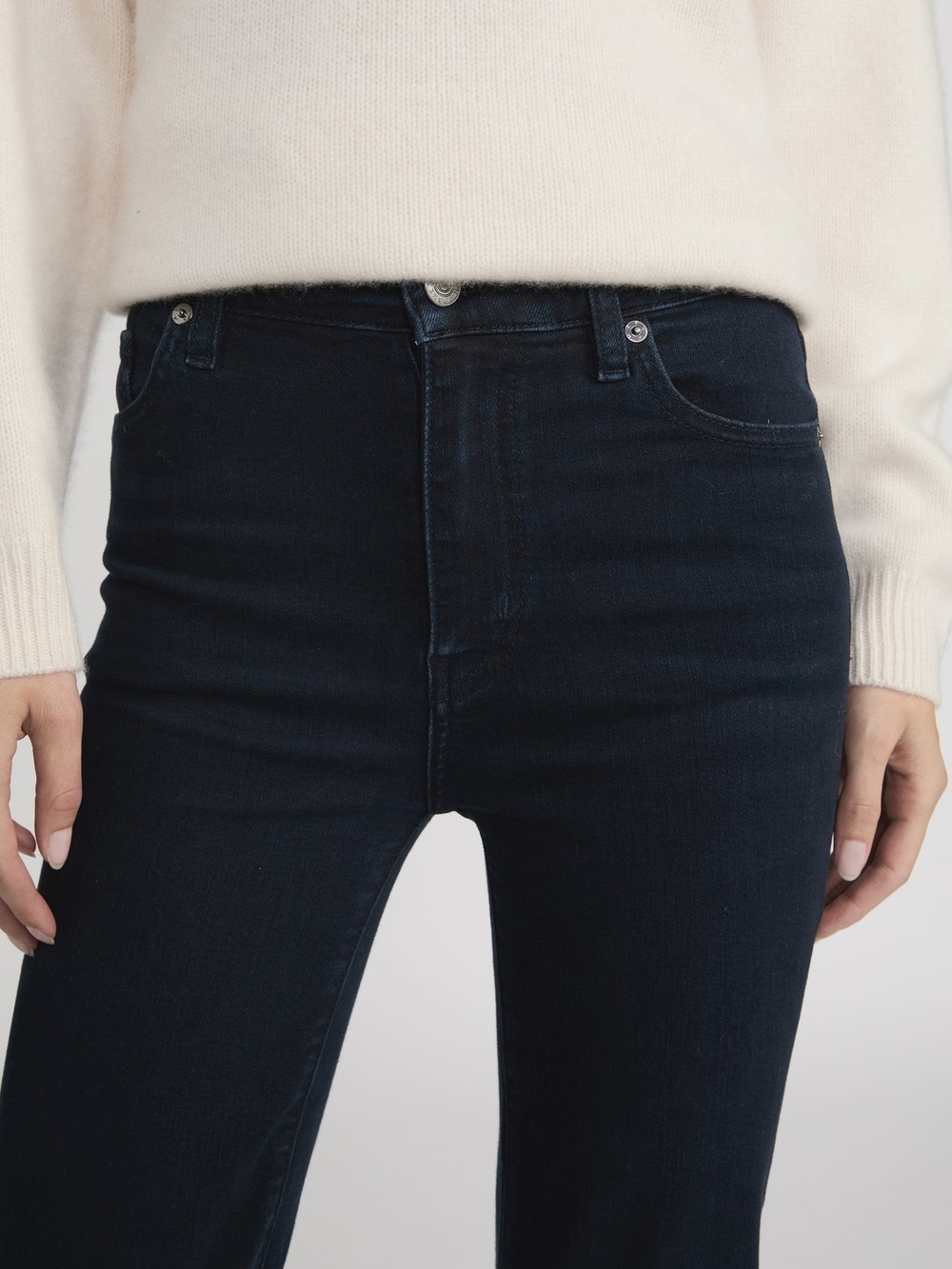 Frame Denim Le Sleek High Straight Jeans in Dark Indigo - Picture 4 of 10